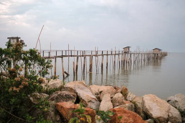 Langgai Besteht Aus Bambus Und Holz Parit Jabar Batu Pahat — Stockfoto