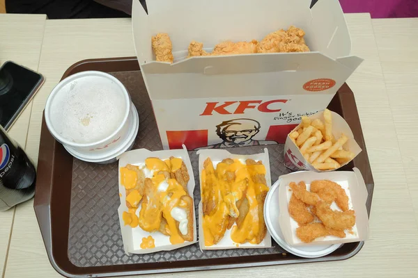 Muadzam Shah Enero 2020 Kentucky Fried Chicken Kfc Restaurante Comida — Foto de Stock