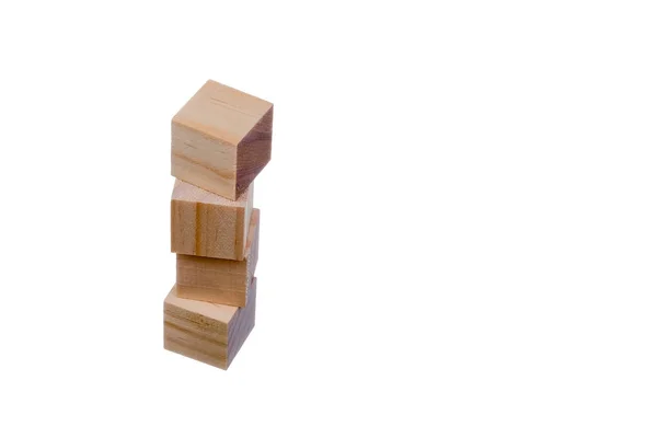 Öko Kinderspielzeug Für Kleinkinder Holzwürfel Isoliert Auf Weißem Hintergrund Die — Stockfoto