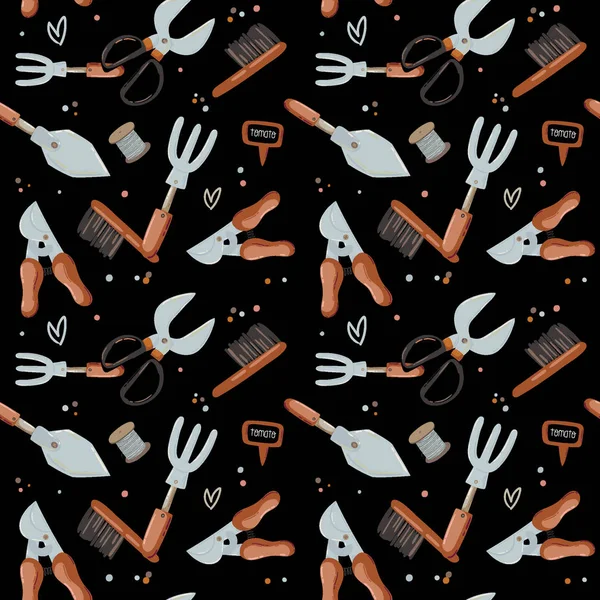 Modèle d'outils de jardin — Image vectorielle