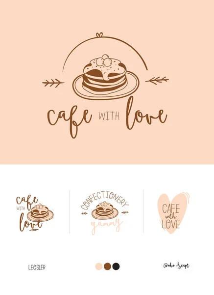 Set logotype for restaurant and cafe menu design. — Stock Vector