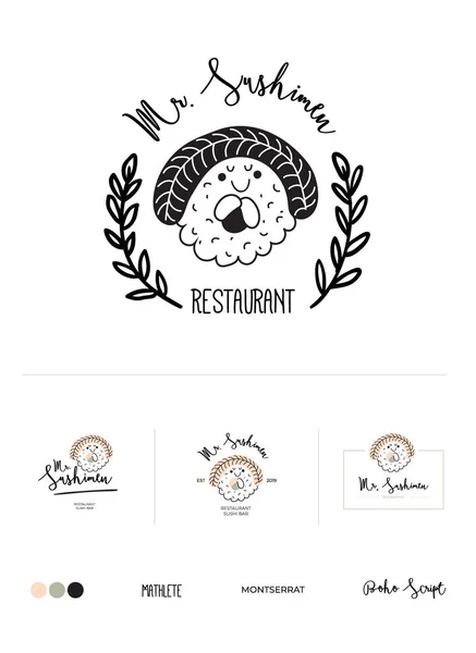 레스토랑 및 카페 메뉴 디자인용 로고 타입 설정. — 스톡 벡터