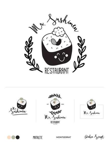 Set logotipo per ristorante e caffè menu design . — Vettoriale Stock