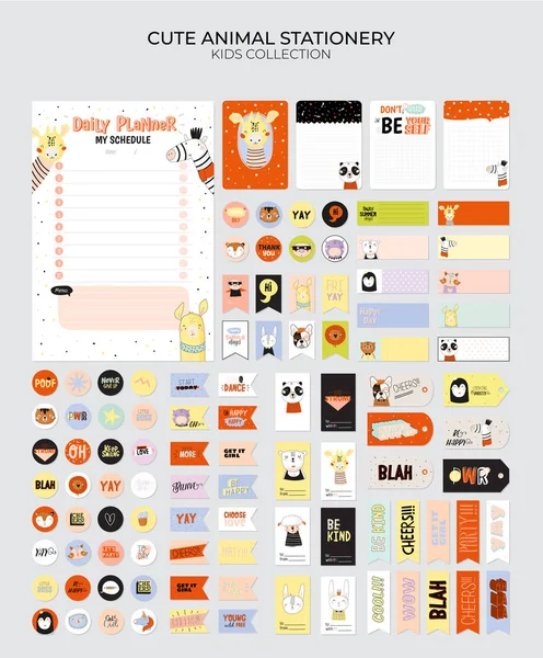 Set Van Wekelijkse Planners Doen Lijsten Met Nul Afval Illustraties — Stockvector