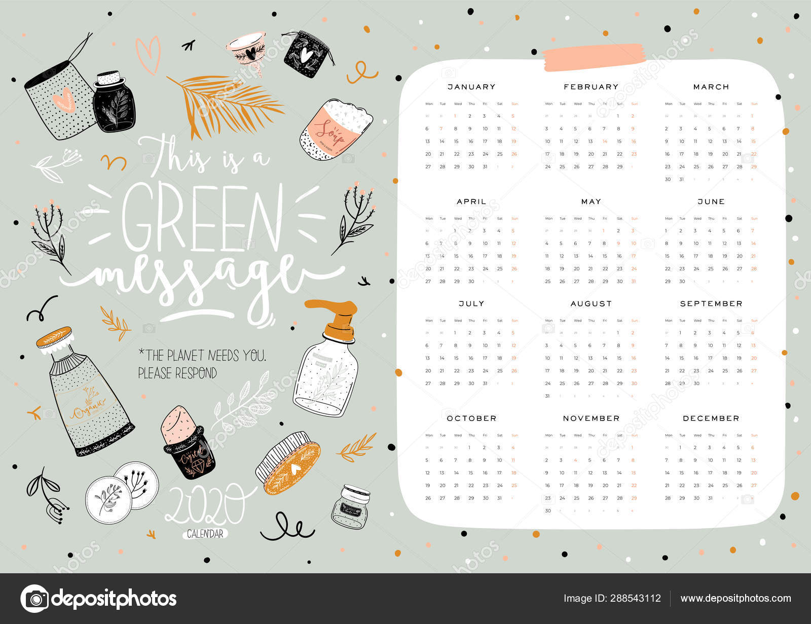 cute zero waste 2020 calendar yearly planner calendar all cute schedule planner