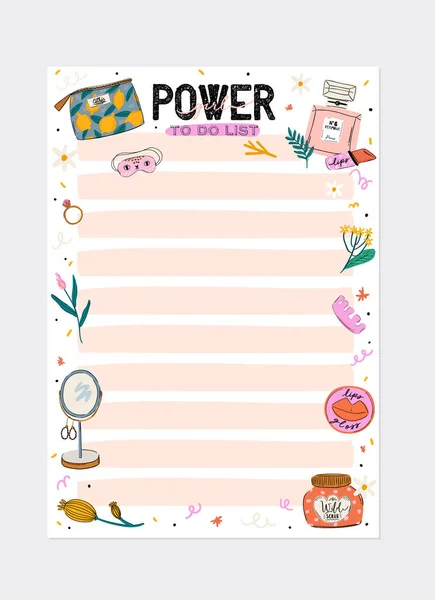 Collectie Van Wekelijkse Dagelijkse Planner Notitie Papier List Stickers Templates — Stockvector