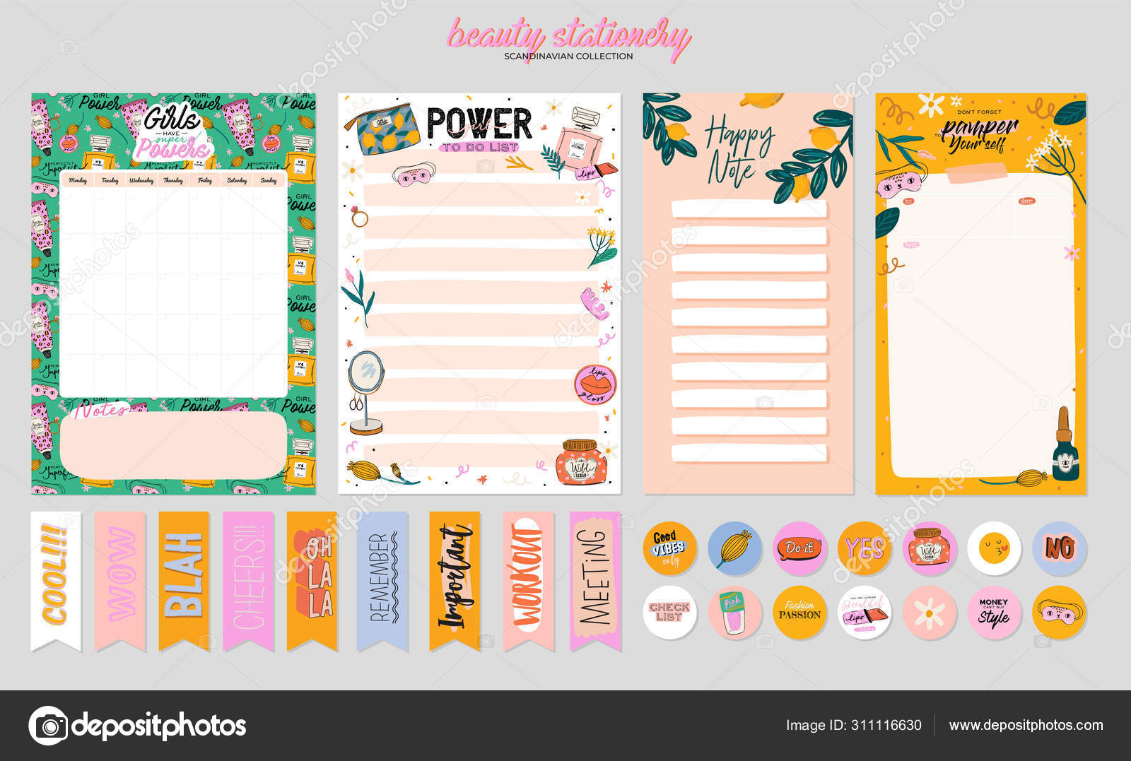 Коллекция Еженедельного Ежедневного Планировщика Бумага Заметок.