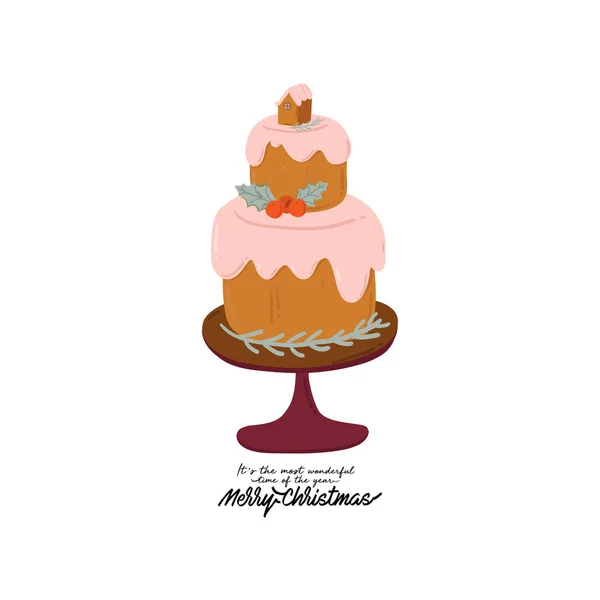 Savoureux bonbons de boulangerie de vacances dans le style de dessin animé — Image vectorielle