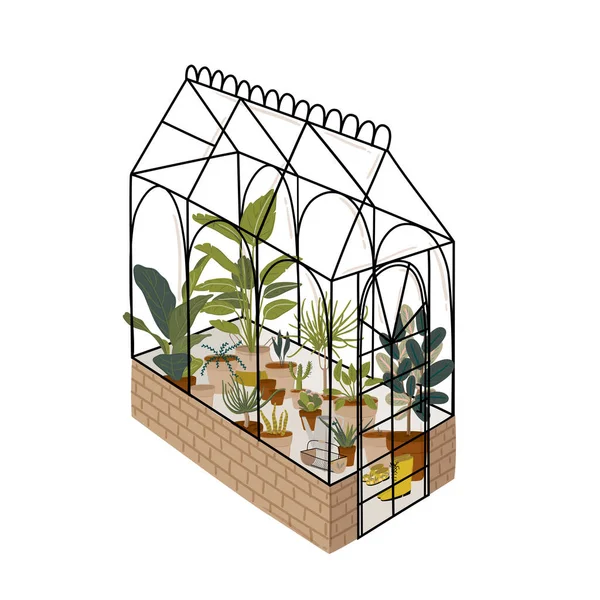 Trendig Scandinavian Urban Greenery Home Jungle Interior Med Heminredning Mysig — Stock vektor