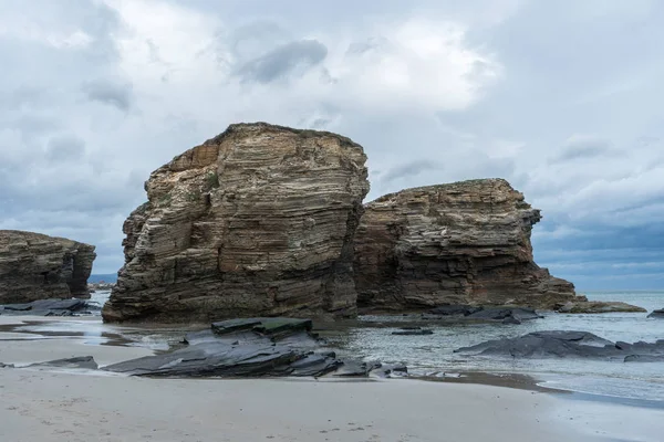 Berühmter Strand Von Playa Las Catedrales Ribadeo Galicien Spanien — Stockfoto