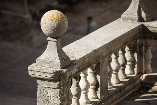 Detalhe Grande Fachada Catedral Girona Espanha — Fotografia de Stock