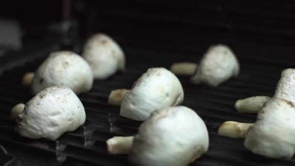 Elektrogrill Zucchini Braten Vegetarische Kost Essen Hause — Stockvideo