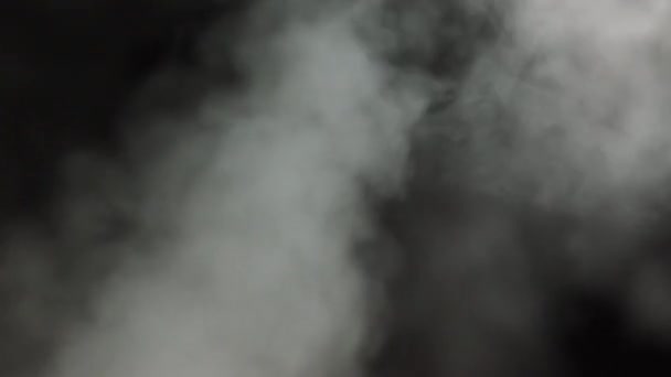 Brouillard doux au ralenti sur fond sombre. Fumée grise atmosphérique réaliste sur fond noir. La vapeur blanche qui flotte lentement se lève. Abstrait Haze Cloud. Animation Mist Effect. Effet de flux de fumée 4K — Video