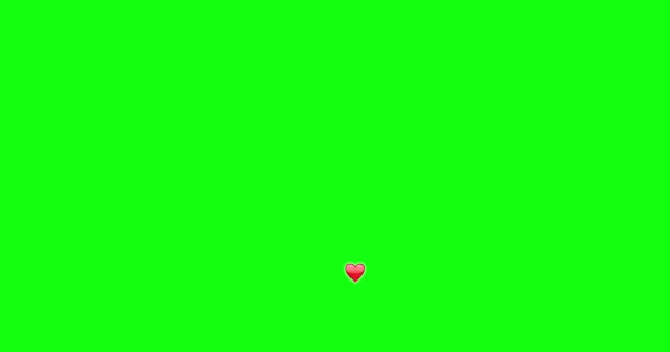 Sosiale medier Levende animert hjerte på grønn skjerm – stockvideo