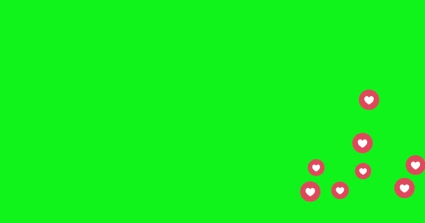 Social media Live style animated heart on green screen — Stock Video