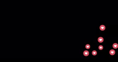 Sosyal medya Yeşil ekran alfa kanalında canlı kalp canlandırması