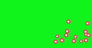 Sosyal medya yeşil ekranda canlı kalp canlandırması