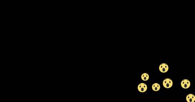 Açık Ağız Animasyon Emoji ile yüz. Smileys Duygu Simgeleri Canlandırma Alfa Kanalı