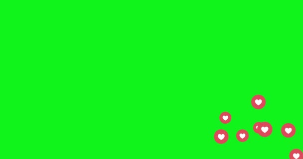 Social media Live style animated heart on green screen — Stock Video