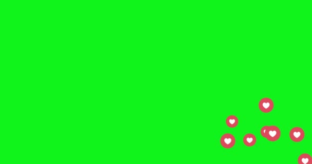 Redes sociales Estilo en vivo corazón animado en pantalla verde — Vídeos de Stock