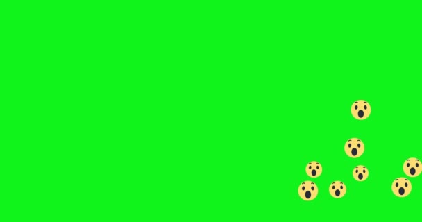 Face with Open Mouth Animated Emoji. Smileys Emotions Icons Animation green screen — Stock Video