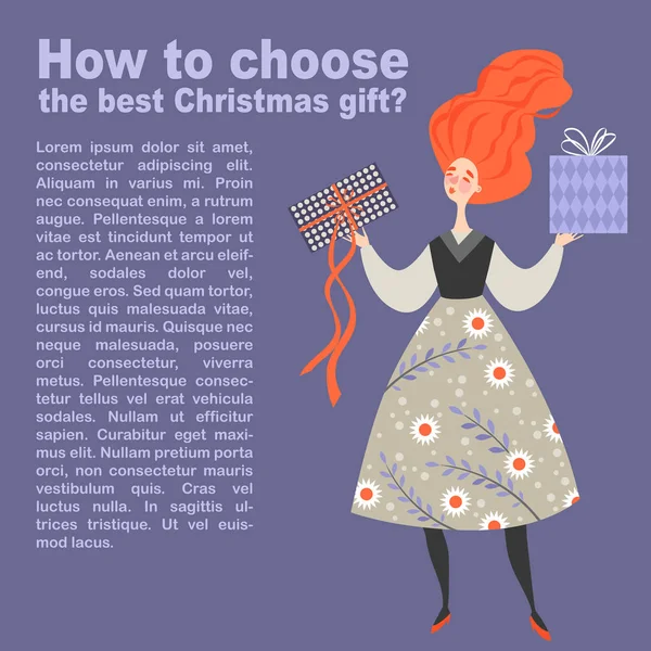 Ilustracja Wektorowa Artykuł Temat Wyboru Najlepszy Prezent Boże Narodzenie Zabawna — Wektor stockowy