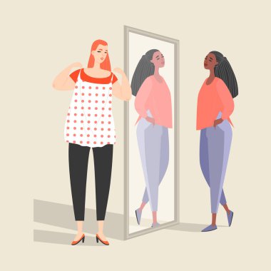  İki sevimli kız mağazada giysi seçin. 