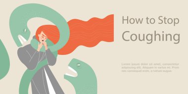 Öksürüğü nasıl durdurabildiğini. Soğuk bir kız ve hastalığı simgeleyen büyük yeşil bir yılan ile sembolik illüstrasyon