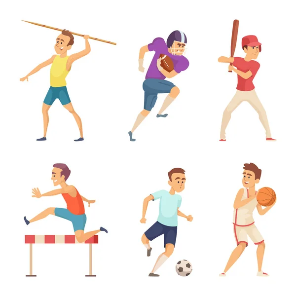 Vector illustrations of sport people playing games