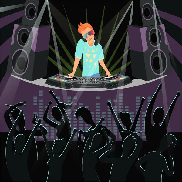 DJ party background. Background illustrations of disco party at night club