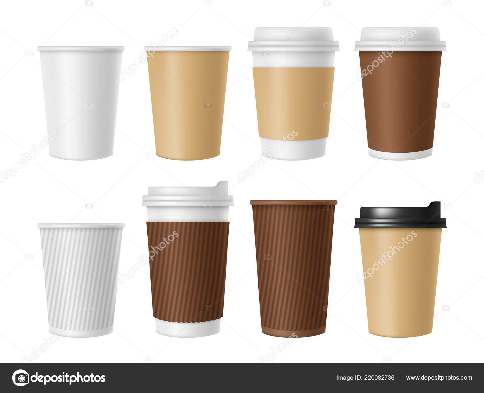 Download Disposable Coffee Cup Blank Vector Template Of Hot Coffee White Paper Mug Realistic Illustrations Of Coffee Cup 3d Mockup Vector Image By C Onyxprj Vector Stock 220082736
