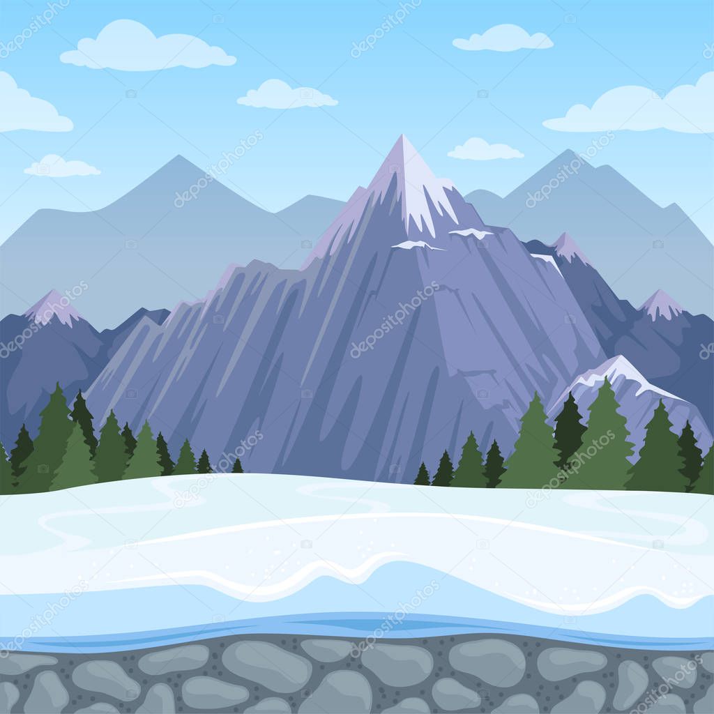 Pictures: relief cartoon | Mountain Seamless Background ...