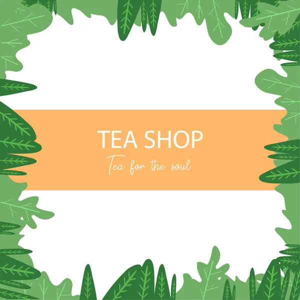 Çay Vektör Illüstrasyon Bir Yazıt Çay Dükkanı Ile Çay Ile — Stok Vektör
