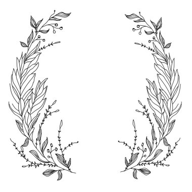 Tebrik kartı için vektör şablonu. Beyaz arka planda geniş dalları olan kompozisyon. Kartpostallar, internet ve diğer her tasarım için iyidir.