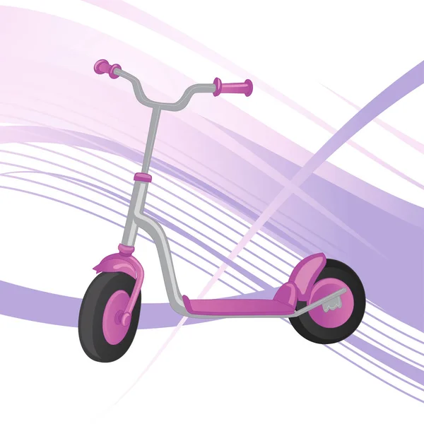 Rullskoter För Barn Springcykel Miljöstadstransport Vektor Sparkar Scooter Samling Push — Stock vektor