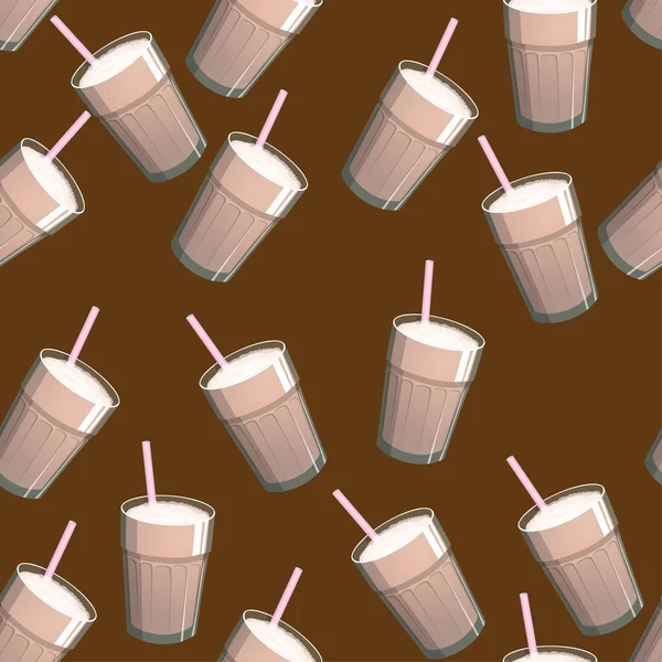 Patrón Sin Costura Vectorial Con Bebida Café Fondo Con Bebidas — Vector de stock