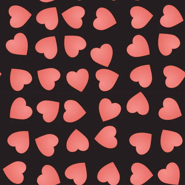 Patrón Sin Costura Vectorial Con Lindos Corazones Rosados Sobre Fondo — Archivo Imágenes Vectoriales