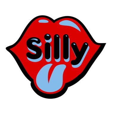 Parlak vektör Aptal konuşma balonu. Beyaz arkaplanda izole edilmiş renkli duygusal simge. Çizgi roman ve çizgi film tarzı