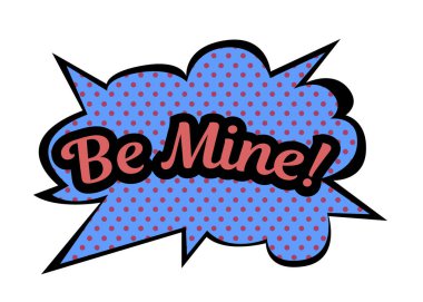 Parlak mavi vektör konuşma balonu benim ol. Beyaz arkaplanda izole edilmiş renkli duygusal simge. Çizgi roman ve çizgi film tarzı