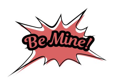 Parlak pembe vektör konuşma balonu benim ol. Beyaz arkaplanda izole edilmiş renkli duygusal simge. Çizgi roman ve çizgi film tarzı