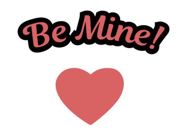 İçinde kalp ve yazıt olan parlak vektör kartı benim olsun. Beyaz arkaplanda izole edilmiş renkli duygusal simge