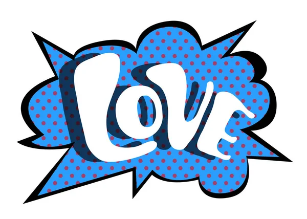 Яскраво Синя Векторна Мовна Бульбашка Love Барвиста Емоційна Ікона Ізольована — стоковий вектор