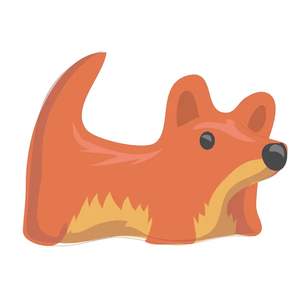 Красная Игрушечная Собака Смешной Питомец Изолирован Белом Фоне Векторная Иллюстрация — стоковый вектор