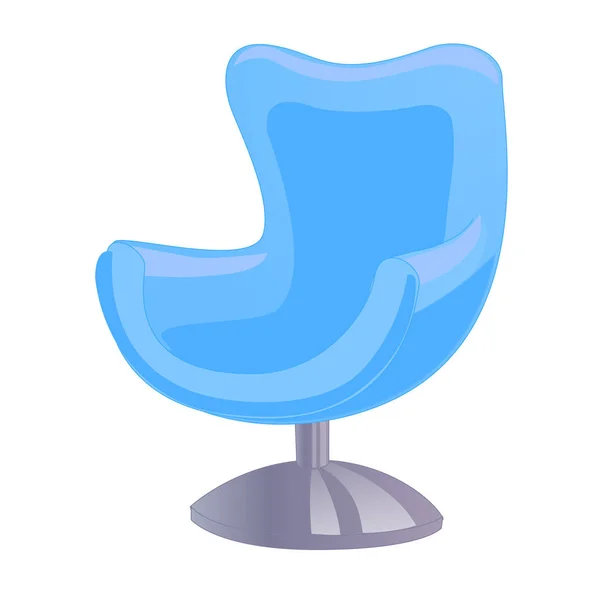 Blauw Vintage Fauteuil Geïsoleerd Een Witte Achtergrond Vectorillustraties — Stockvector