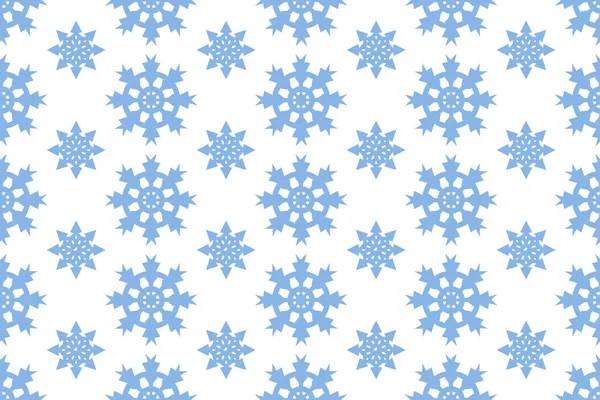 Χωρίς Ραφή Πρότυπο Διάνυσμα Μπλε Νιφάδες Χιονιού Χειμώνα Φόντο Χιόνι — Διανυσματικό Αρχείο