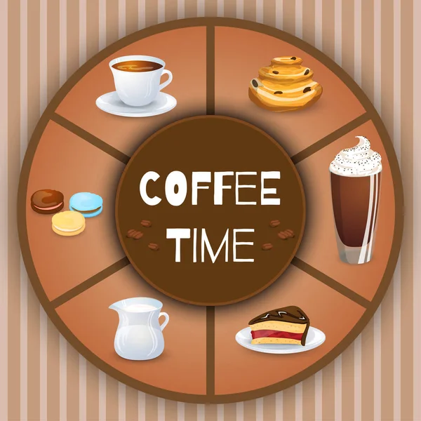 Vektorillustration Mit Kaffeegetränken Dekorative Elemente Und Hintergrund Für Ihr Design — Stockvektor