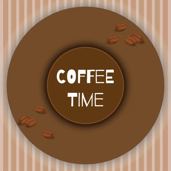 Ilustración Vectorial Con Granos Café Elementos Decorativos Fondo Para Diseño — Vector de stock