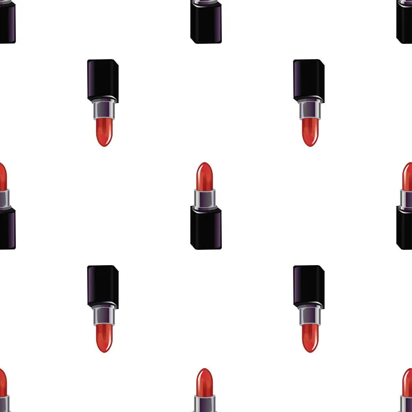 Motif Vectoriel Sans Couture Avec Rouge Lèvres Rouge Fond Élégant — Image vectorielle