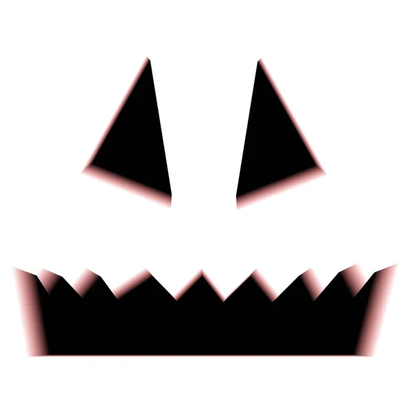 Enge Halloween Pompoen Gezicht Geïsoleerd Witte Achtergrond Geest Monster Mond — Stockvector