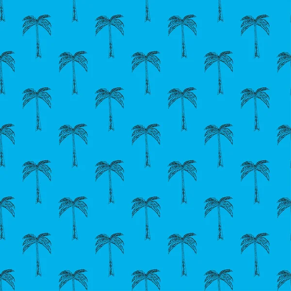 Palma Azul Patrón Sin Costura Ilustración Vectorial Simple Palmera Para — Archivo Imágenes Vectoriales